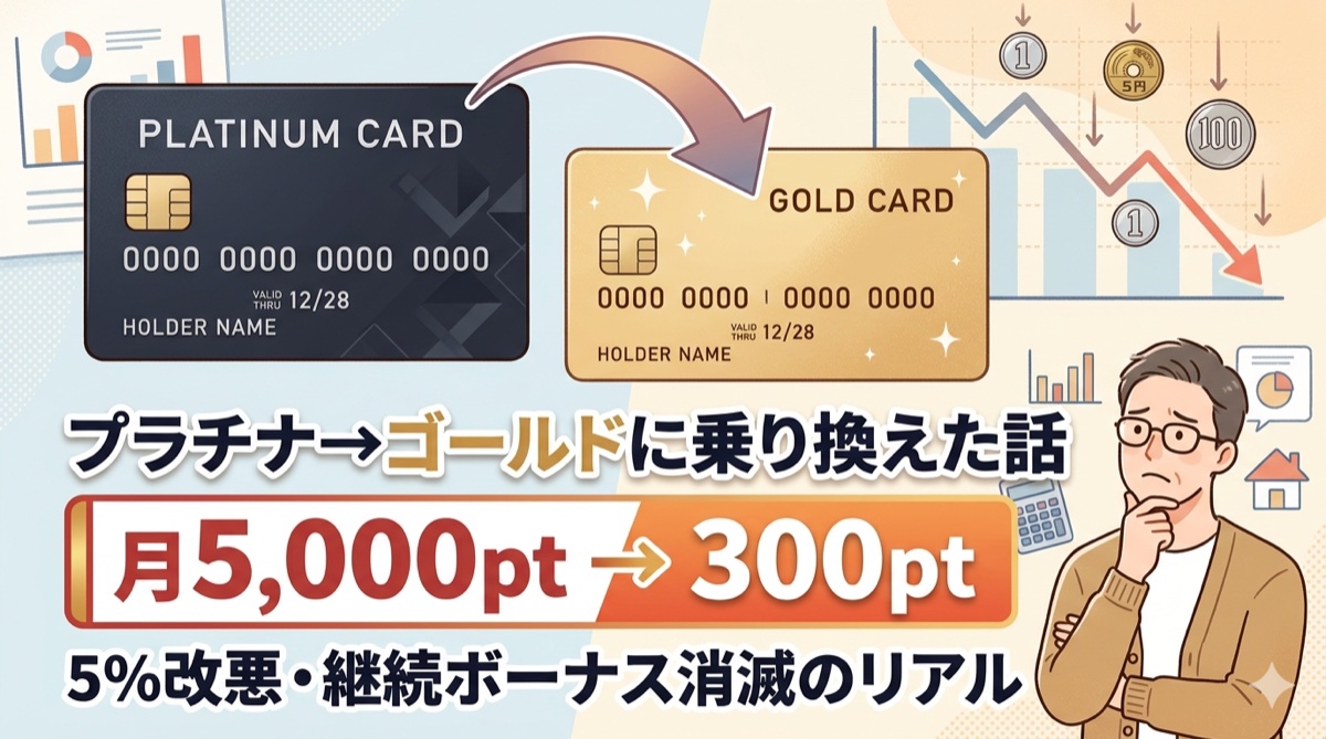 三井住友プラチナプリファードからゴールドへ乗り換えた実体験のアイキャッチ